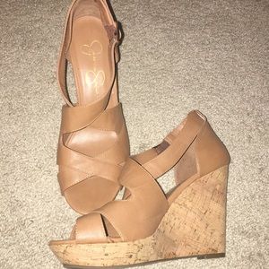 Jessica Simpson Tan Wedges Size 9 1/2